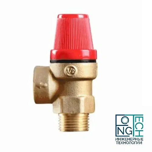 Клапан предохранительный угловой латунь Ду 15х20 Ру16 НР/ВР G1/2"хG3/4" Рср=3бар Benarmo  Клапан предохранительный угловой латунь Ду 15х20 Ру16 НР/ВР G1/2"хG3/4" Рср=3бар Benarmo Иваново