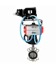 Затвор дисковый поворотный DN.ru WBV3232V-2W-Fb-H Ду125 Ру16, нерж.сталь 316L, нерж.сталь 316L, Viton, с пневмоприводом PA-DA-083, с ручным дублером MON2-450-T28-ISO и с электропневматическим поворотным позиционером YT-1000RSN с обратной связью Иваново