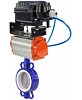 Затвор дисковый поворотный DN.ru WBV3432P-2W-Fb-H Ду40 Ру16, корпус - углеродистая сталь WCB, диск - нержавеющая сталь 316L, уплотнение - PTFE, с пневмоприводом PA-DA-083 и с электропневматическим поворотным позиционером YT-1000RSN с обратной связью Иваново
