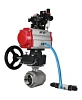 Кран шаровой DN.ru BV3232P(2pc)-FP-T-ISO-H Ду65 Ру40, полнопроходной внутреннняя резьба, нержавеющая сталь SS316, PTFE, с пневмоприводом PA-DA-083, с пневмораспределителем 4V320-08 220В, с БКВ APL-210N, с ручным дублером MON2-450-T28-ISO, с БПВ AFC2000 Иваново