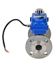 Кран шаровой DN.ru BV3232P(3pc)-FP-F-ISO-H Ду32 Ру40 трехсоставной из нержавеющей стали SS316, фланцевый, уплотнение - PTFE, полнопроходной с электроприводом DN.ru QT-N-003EM-O1-12VDC-У1 blue Иваново