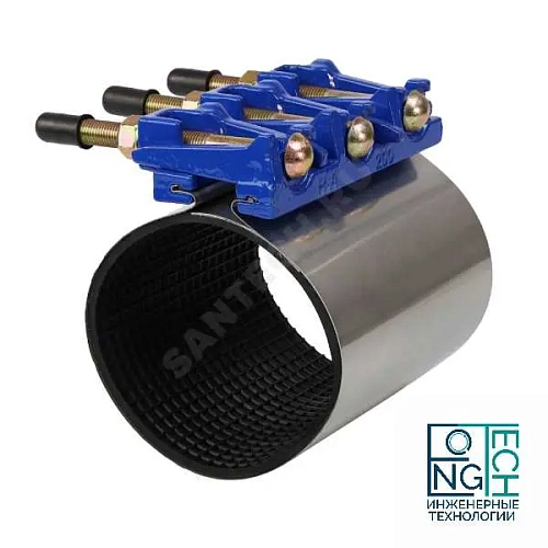 Хомут ремонтный с чугунным замком стальной нержавеющий Benarmo Хомут ремонтный с чугунным замком стальной нержавеющий Benarmo Иваново