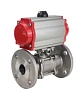 Кран шаровой DN.ru BV3131P(3pc)-FP-F-ISO-H Ду40 Ру40 полнопроходной трехсоставной, нержавеющая сталь SS304, фланцевый, уплотнение - PTFE, с пневмоприводом DN.ru PA-DA-065 двойного действия Иваново