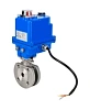 Кран шаровой DN.ru BV3232P-FP-Fb-ISO-H Ду20 Ру16 полнопроходной двухходовой, нержавеющая сталь SS316, межфланцевый, уплотнение - PTFE, с электроприводом QT-N-003EM-O1-220VAC-У1 blue Иваново