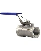 Кран шаровой DN.ru BV3232P-SP-T-H Ду15 Ру63 стандартнопроходной двухходовой, нержавеющая сталь SS316, внутренняя резьба, уплотнение - PTFE, ручка-рычаг Иваново