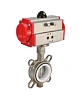 Затвор дисковый поворотный DN.ru WBV3232P-2W-Fb-H Ду50 Ру16, корпус - нержавеющая сталь 316L, диск - нержавеющая сталь 316L, уплотнение - PTFE, с пневмоприводом DN.ru PA-DA-083 двойного действия Иваново