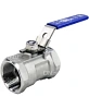 Кран шаровой DN.ru BV3232P-SP-T-H Ду40 Ру63 стандартнопроходной двухходовой, нержавеющая сталь SS316, внутренняя резьба, уплотнение - PTFE, ручка-рычаг Иваново