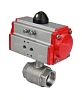 Кран шаровой DN.ru BV3232P(2pc)-FP-T-ISO-H Ду15 Ру63 полнопроходной двухходовой, нержавеющая сталь 316, внутренняя резьба, уплотнение - PTFE, с пневмоприводом двойного действия PA-DA-052 Иваново