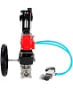 Кран шаровой DN.ru BV3232P(3pc)-FP-W-ISO-H Ду20 Ру63, полнопроходной под приварку, нержавеющая сталь SS316, уплотнение - PTFE, с пневмоприводом PA-DA-052, с пневмораспределителем 4V320-08 220В, с ручным дублером MON1-250-T26-ISO, с БПВ AFC2000 Иваново