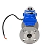 Кран шаровой DN.ru BV3131P(3pc)-FP-F-ISO-H Ду32 Ру40 трехсоставной из нержавеющей стали SS304, фланцевый, уплотнение - PTFE, полнопроходной с электроприводом DN.ru QT-N-003EM-O1-24VDC-У1 blue Иваново