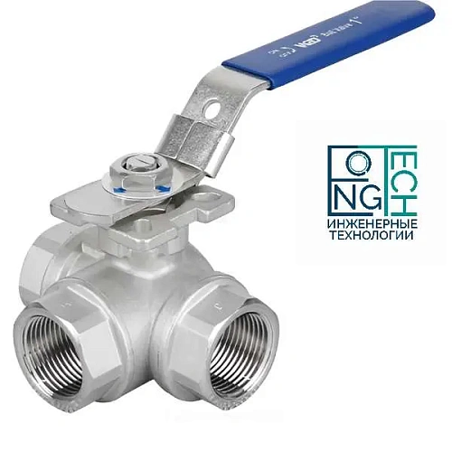 Кран шаровый нержавеющий BP полнопроходной 3-ходовой т-образный Benarmo Кран шаровый нержавеющий BP полнопроходной 3-ходовой т-образный Benarmo Иваново